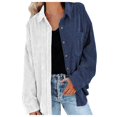 thumbnail image 3 of Chemise en Velours Côtelé pour Femmes Veste à Manches Longues Top Coat, 3 of 9