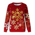 thumbnail image 4 of Pisexur Chandail en Molleton de Noël pour Femmes Sans Capuche Imprimé Graphique Vacances Col Rond Chandail en Molleton Ample Surdimensionné Automne Mode Décontracté Pull à Manches Longues pour Femmes, 4 of 4