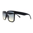 thumbnail image 4 of Womens Squared Horn Rim Inset Lens Oversized Rectangle Sunglasses Black Blue Yellow, 4 of 4