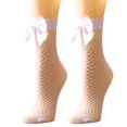 thumbnail image 1 of CEHVOM Women Mesh Breathability Big Bow Net Socks Short Fishnet Thin Socks Stockings, 1 of 6