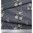 thumbnail image 3 of Soimoi Polyester Crepe Fabric Leaves & Floral Block Print Fabric by The Yard 42 Inch Wide, 3 of 3