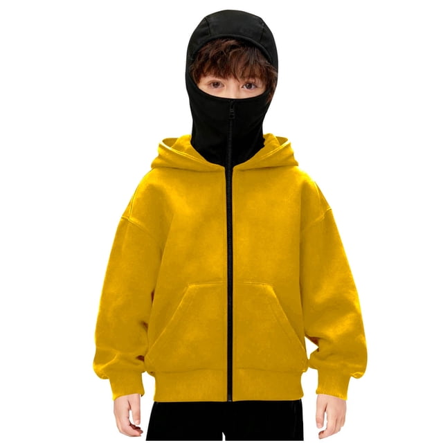 RXMEKW Cardigan d'Hiver à Fermeture Éclair avec Capuchon pour Filles, Veste Décontractée à Manches Longues avec Poches, Polyester