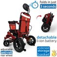 thumbnail image 2 of MAJESTIC IQ-8000 New Remote & Joystick Controlled Mobility Aid Lightweight Foldable Electric Wheelchair, 2 of 6