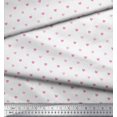 thumbnail image 2 of Soimoi White Rayon Fabric Pink Heart Print Sewing Fabric Yard 56 Inch Wide, 2 of 5