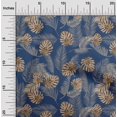 thumbnail image 2 of oneOone Tissu Polyester Spandex Bleu Moyen Tissu de Robe Tropicale Tissu Imprimé au Mètre 56 Pouces de Large, 2 of 4