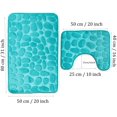 thumbnail image 2 of Set of 2 Anti Slip Bath Mat and Pedestal Rug for Bathroom Machine Washable (50 * 80 + 40 * 50cm) - Green, 2 of 5