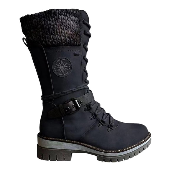 XZNGL Boots for Womens Boots Womens Cowboy Boots Women Fashion Western Style Cowboy Riding Boots Casual Warm Low Heels Knee Middle Tube Boots Shoes