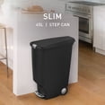thumbnail image 2 of Simplehuman 40 Liter / 10.6 Gallon Slim Kitchen Step Trash Can With Secure Slide Lock, Black Plastic, 2 of 7