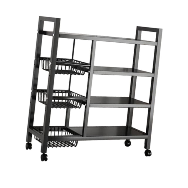 GROWTH TANK Storage Shelves with Wheels 4 Tier Metal Shelf Rack for Office Closet Garage 90cmx108cm