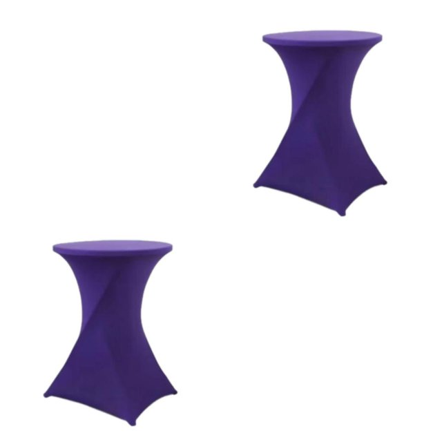 ZheElen Easy Care Stretch Round Tablecloth Versatile And Environmentally Friendly purple 2Set