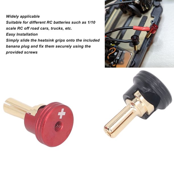 Prises de Dissipateur Thermique pour Batterie RC, 2 Pcs Connecteurs de Prise Banane pour Camion Tout-Terrain RC Crawler Accessoires de Voiture Prises de Dissipateur Thermique pour Batterie RC, 2 Pcs Connecteurs de Prise Banane pour Camion Tout-Terrain RC Crawler Accessoires de Voiture