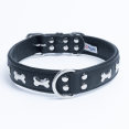 thumbnail image 2 of ROTTERDAM BONES Leather Dog Collar Single- Row Bones, 2 of 4