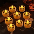 thumbnail image 1 of Halloween Candle Lanterns Set of 12 - Flameless LED Tea Lights with Timer for Pumpkin Ghost Decorations, 1 of 6