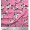 thumbnail image 1 of Soimoi Rayon Fabric Leaves & Peony Floral Printed Fabric 1 Yard 42 Inch Wide, 1 of 5