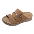 thumbnail image 4 of Sandales à Plateforme Compensée pour Femmes 2025 Plage Décontractées Ajustables Marche à Enfiler Chaussures d'Été, 4 of 6