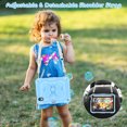 thumbnail image 4 of Étui pour iPad Mini 7 A17 Pro 2024/Mini 6 2021 8,3 Pouces 7e/6e Gén. avec Support Papillon, Étui de Protection Robuste et Résistante avec Porte-Crayon et Bandoulière pour Enfants Filles, Bleu, 4 of 7
