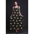 thumbnail image 3 of Bimba Rayon Butterfly Womens Adjustable Spaghetti Strap Long Maxi Print Dress Bohemian-XSmall, 3 of 5