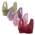 thumbnail image 1 of LOVZFMLL Bras for Women 4pc Woman's Comfortable Lace Breathable Bra Underwear No Rims Green L, 1 of 3