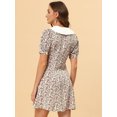 thumbnail image 3 of INSPIRE CHIC Robe-Chemise Courte à Manches Courtes pour Femmes, Coupe Évasée, Col Contrastant, 3 of 4