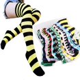 thumbnail image 2 of Stockings Color Block Striped Women Over The Knee Thigh High Socks for Christmas, 2 of 11