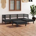 thumbnail image 1 of vidaXL 5 Piece Garden Lounge Set Solid Pinewood Black, 1 of 8