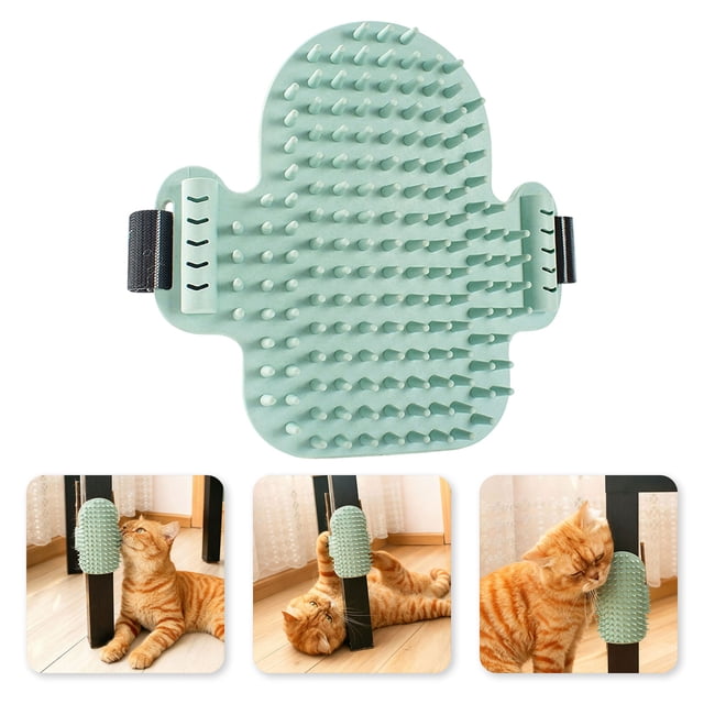 Grattoir d'Angle et Brosse de Massage pour Chat avec Baguette Interactive pour Meubles