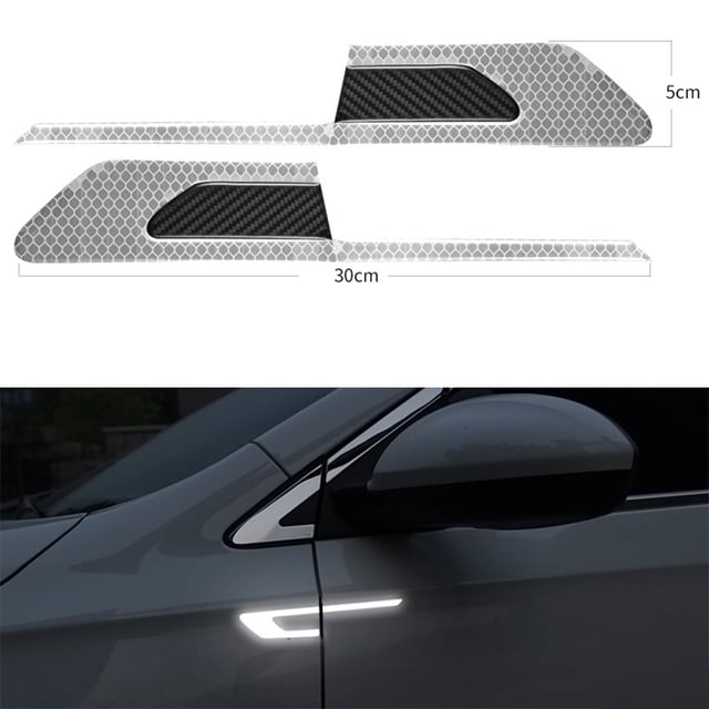 Car Reflective Strip Door Warning Reflector Carbon Fiber Universal Luminous Stickers Decals