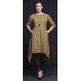 thumbnail image 2 of Bimba Kurti Asymétrique Brun à Imprimé Champignon et Cachemire pour Femmes, Robe d'Été Indienne Tunique Très Grande, 2 of 6