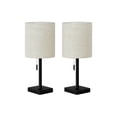 thumbnail image 4 of Monarch Specialties Lighting, Set Of 2, 17"h, Table Lamp, Usb Port Included, Black Metal, Beige Shade, Contemporary, 4 of 6