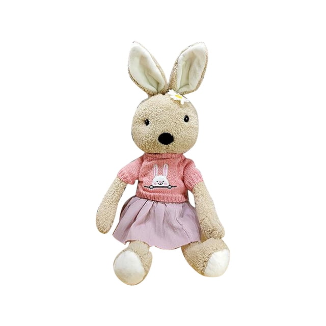 Binwennn Petite Poupée Lapin Boucle de Rideau Mignonne Sangle Dessin Animé Attaches Sans Perçage Rideaux Emf Rideaux Corail 84 Pouces de Long