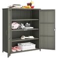 thumbnail image 1 of Outsunny Armoire de Rangement Extérieure en Osier, Rangement de Piscine à 4 Tablettes, Gris Foncé, 1 of 10