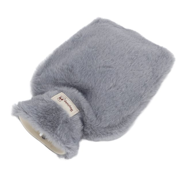 Warm Water Bottle, Washable Large Threaded Stopper Plush Hot Water Bottle PVC Inner Liner For School Purple,Light Gray,Light Coffee,White