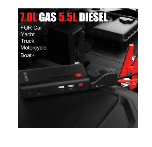Refurbished Gooloo GP37-PLUS 1200A Peak 18000mAh Car Jump Starter Supersafe 12V Jumper Charger 7.0L Gas