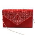 thumbnail image 3 of thinsony Women Envelope Bag Rectangular Hasp Rhinestone Stylish Fashionable Business Party Bridal Handbag Birthday Gift Red, 3 of 9