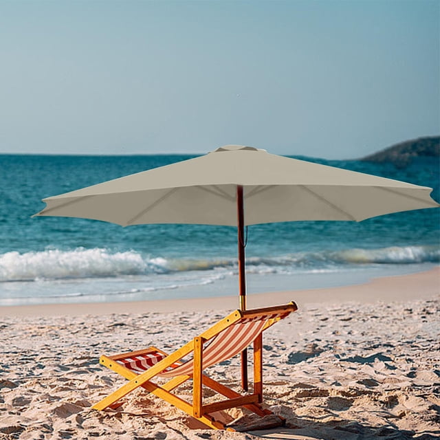 Dvkptbk 8.8ft Beach Umbrella for Sand, Outdoor Portable Patio Umbrella Replacement Canopy for 8 Ribs