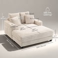 thumbnail image 3 of HOMCOM 60" Chaise Lounge Chair Indoor, Oversized Upholstered Sofa Bed, Beige, 3 of 10