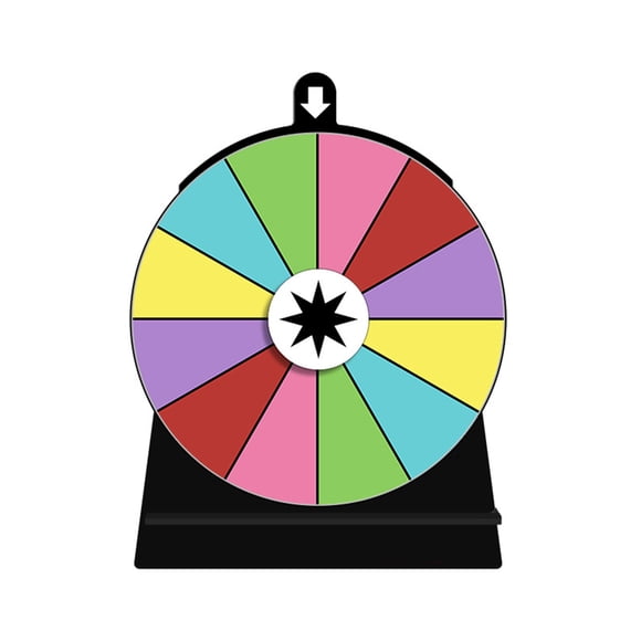 Tnarru Roue Rotative Colorée Roue de Fortune Roue Éditable Portable Jeu de Boisson pour Fête Carnaval Bar Salle de Classe Restaurant 12 Emplacements