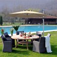 thumbnail image 1 of Costway Parasol Déporté de Patio 11 Pieds Rotation à 360 Degrés Inclinaison Extérieure avec Base Beige, 1 of 8