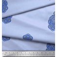 thumbnail image 2 of Soimoi Polyester Crepe Fabric Paisley Block Print Fabric by Yard 52 Inch Wide, 2 of 3