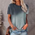 thumbnail image 2 of FAIWAD Tunique à Manches Courtes pour Femmes Col Rond Dégradé Basique T-Shirts Amples Blouse Légère Décontractée, 2 of 6