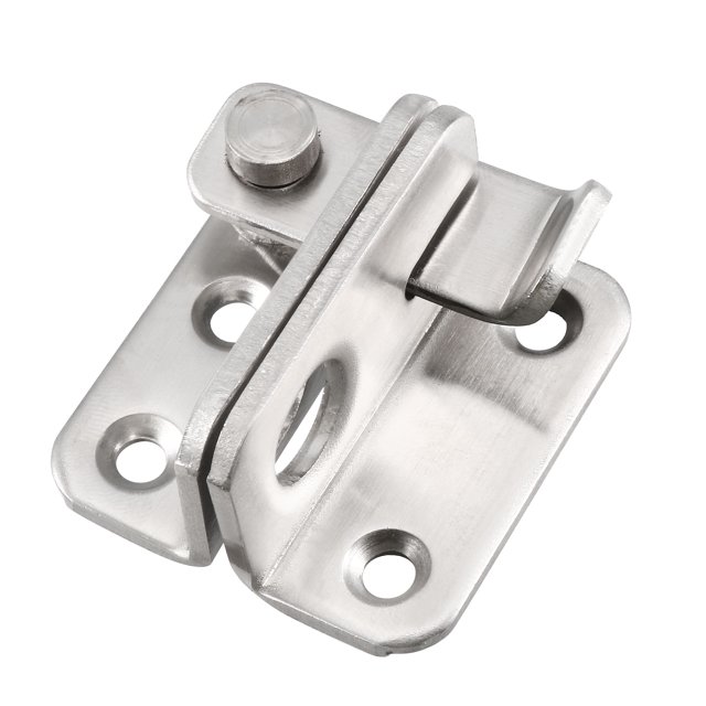 Unique Bargains Flip Door Latch 201 Stainless Steel 45x40mm Gate Latch Left Open Hasp Sliding Lock with Padlock Hole
