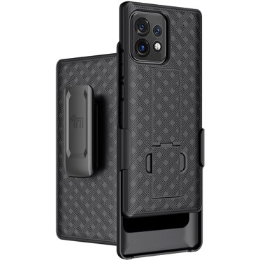 Étui avec Pince pour Motorola Edge Plus 5G (2023), Étui Rigide Mince Nakedcellphone avec Béquille et Combo [Pivotant/à Cliquet] Ceinture et Étui de Hanche pour Moto Edge+ 2023, X40, Série XT2301 - Noir