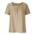 thumbnail image 4 of asjyhkr T-Shirts d'Été pour Femmes Col Rond Manches Courtes Légers T-Shirts Décontractés Mode Confortables Basiques, 4 of 6