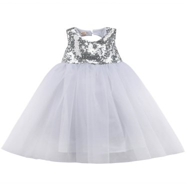 Robes à Paillettes pour Filles Tulle Tutu Mariage Demoiselle d'Honneur Fête Concours Bal Robe