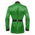 thumbnail image 4 of Miaeowve Men Short Satin Smoking Jacket Robe Lightweight Dinner Jacket Cigar Jacket House Kimono Bathrobe Green S, 4 of 7