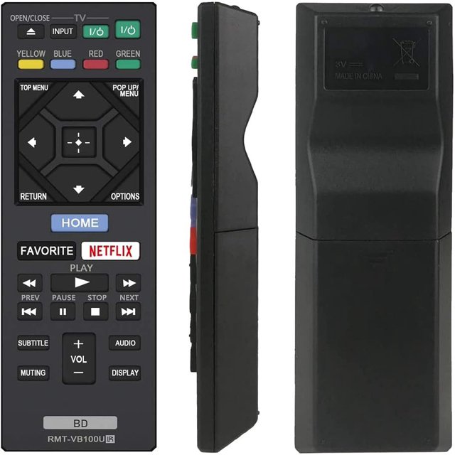 RMT-VB201U Télécommande de Remplacement Compatible avec Sony Blu-Ray BD Lecteur DVD DP-BX370 BDP-S3700 UBP-X700