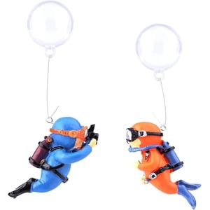 2 Pack de décorations de réservoir de poisson, mignon petit plongeur Aquarium Décoration réservoir de poissons Aquarium plongeur ornement Floating Aquarium Accessoires