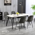 thumbnail image 4 of HOMCOM Retro Dining Chairs Set of 4 with PU Leather Upholstery, Steel Frame, 4 of 10