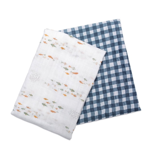 Lulujo - Baby, Infant - Boho Collection - Cotton Muslin Swaddle Blankets - 2 Pack