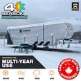 thumbnail image 2 of KNOX 2nd Gen Fifth Wheel RV Cover, Anti-Tear APEX Fabric, Fits Travel Trailer, RV, or Motorhome - Camper Cover Includes Wheel Covers, Ladder Cover and Gutter Covers - Size 26-29 ft, 2 of 9